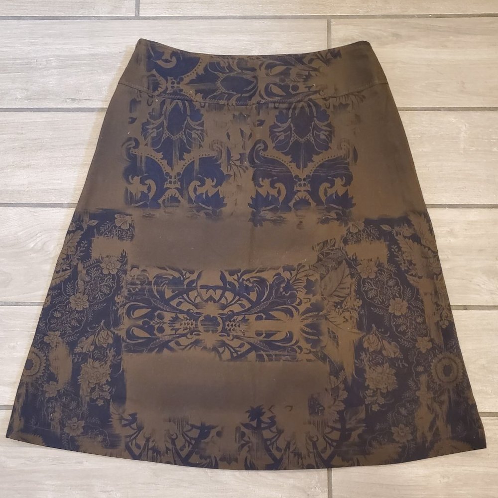 ANNE KLEIN Brown A-Line Skirt - 6 (PRE-OWNED)